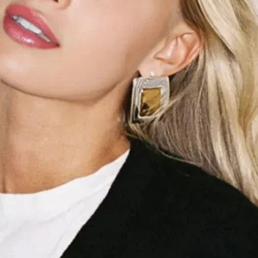 [ElanLuxe]Jocelyn Two Tone Earrings