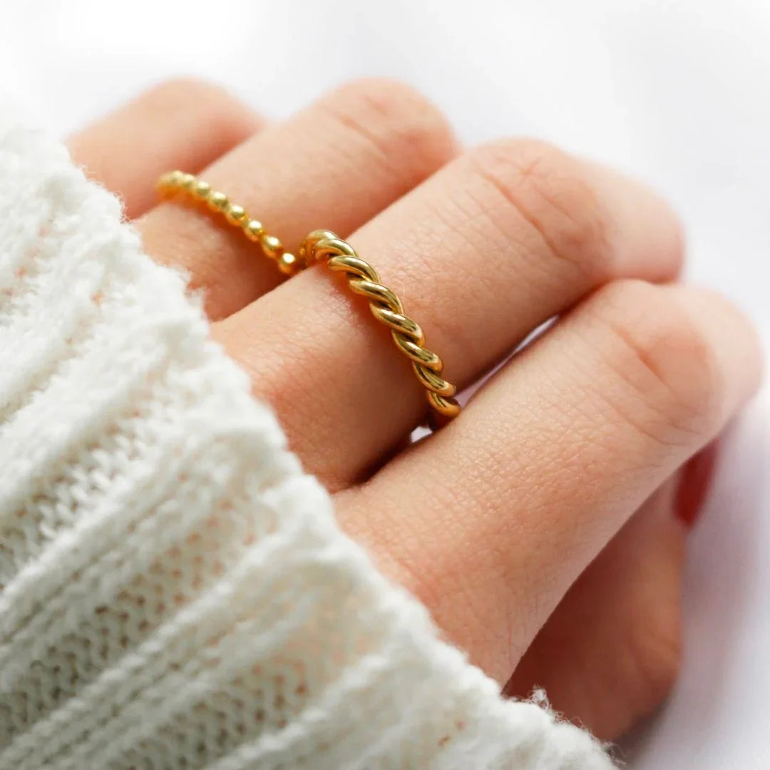 [ElanLuxe]Melody Gold Twist Ring