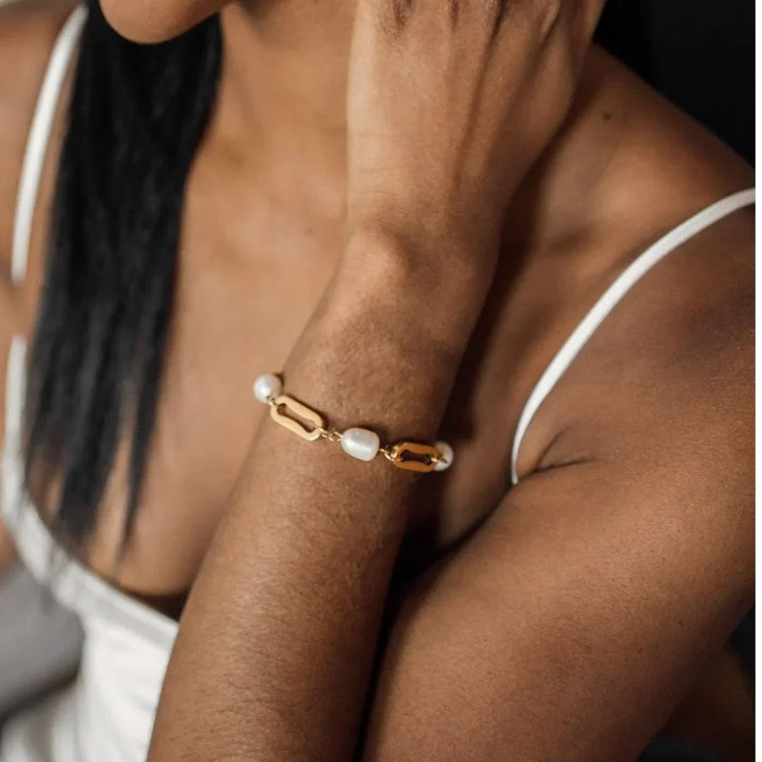 [ElanLuxe]Janna Pearl Chain Bracelet