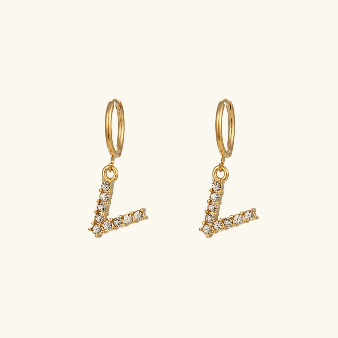 [ElanLuxe]Wilhemina Initial Letter Earrings