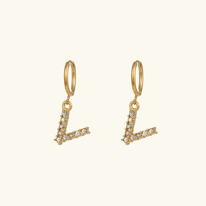 [ElanLuxe]Wilhemina Initial Letter Earrings