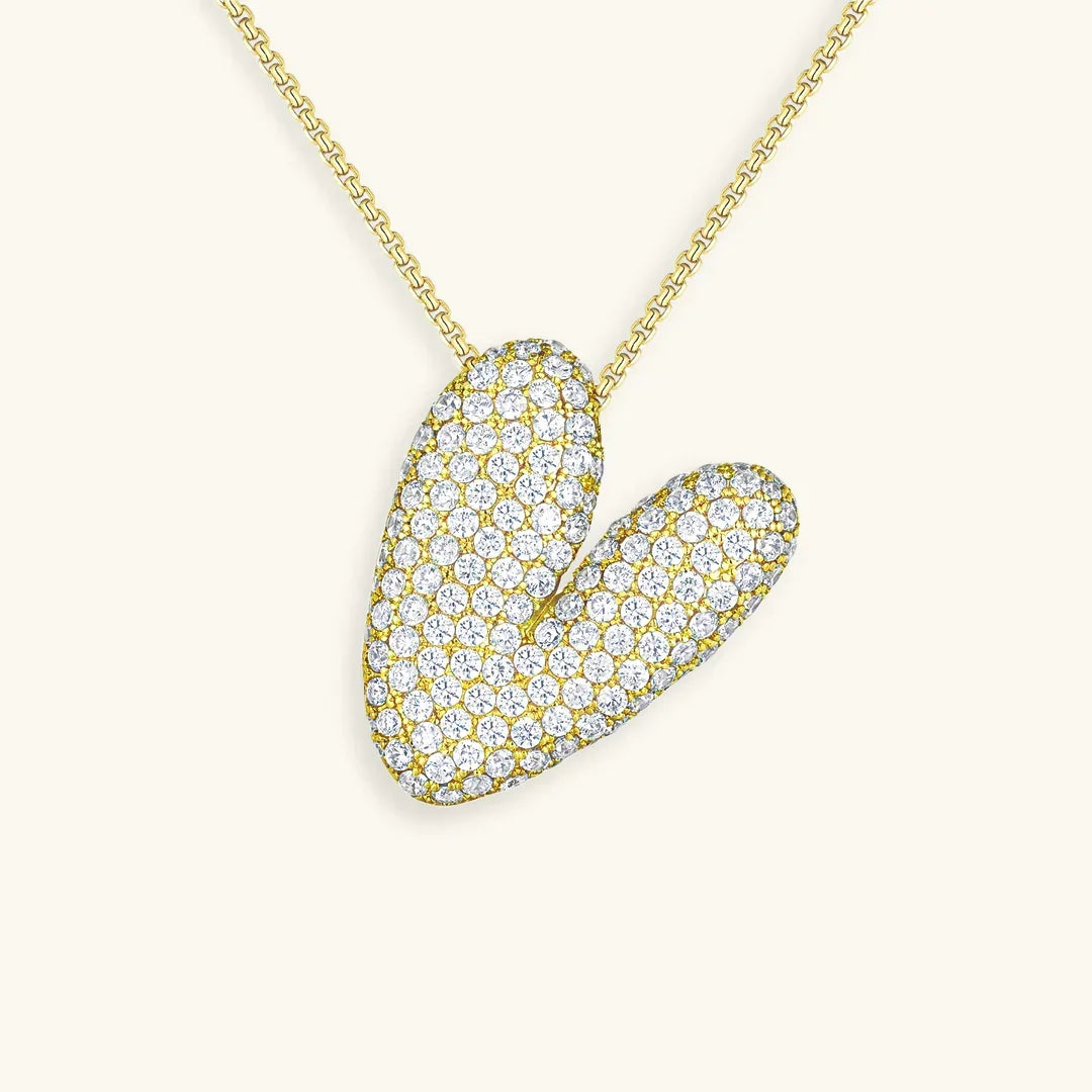 [ElanLuxe]Bubble Initial Diamond Necklace