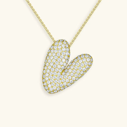 [ElanLuxe]Bubble Initial Diamond Necklace