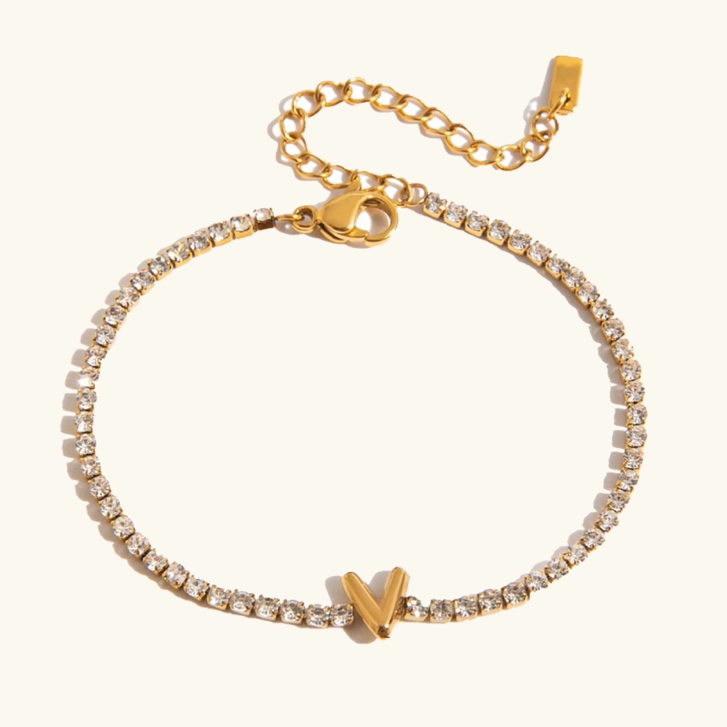 [ElanLuxe]Avaria Bubble Letter Tennis Bracelet