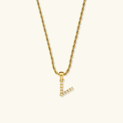 [ElanLuxe]Elodie Initial Letter Pearl Necklace