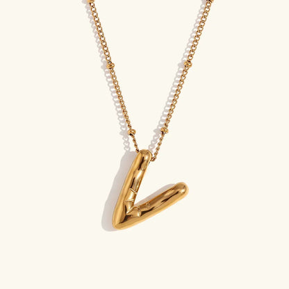 [ElanLuxe]Balloon Gold Initial Necklace