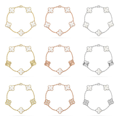 [ElanLuxe Jewelry]CLOVER WHITE PEARL MOP 5 MOTIF BRACELET COLLECTION