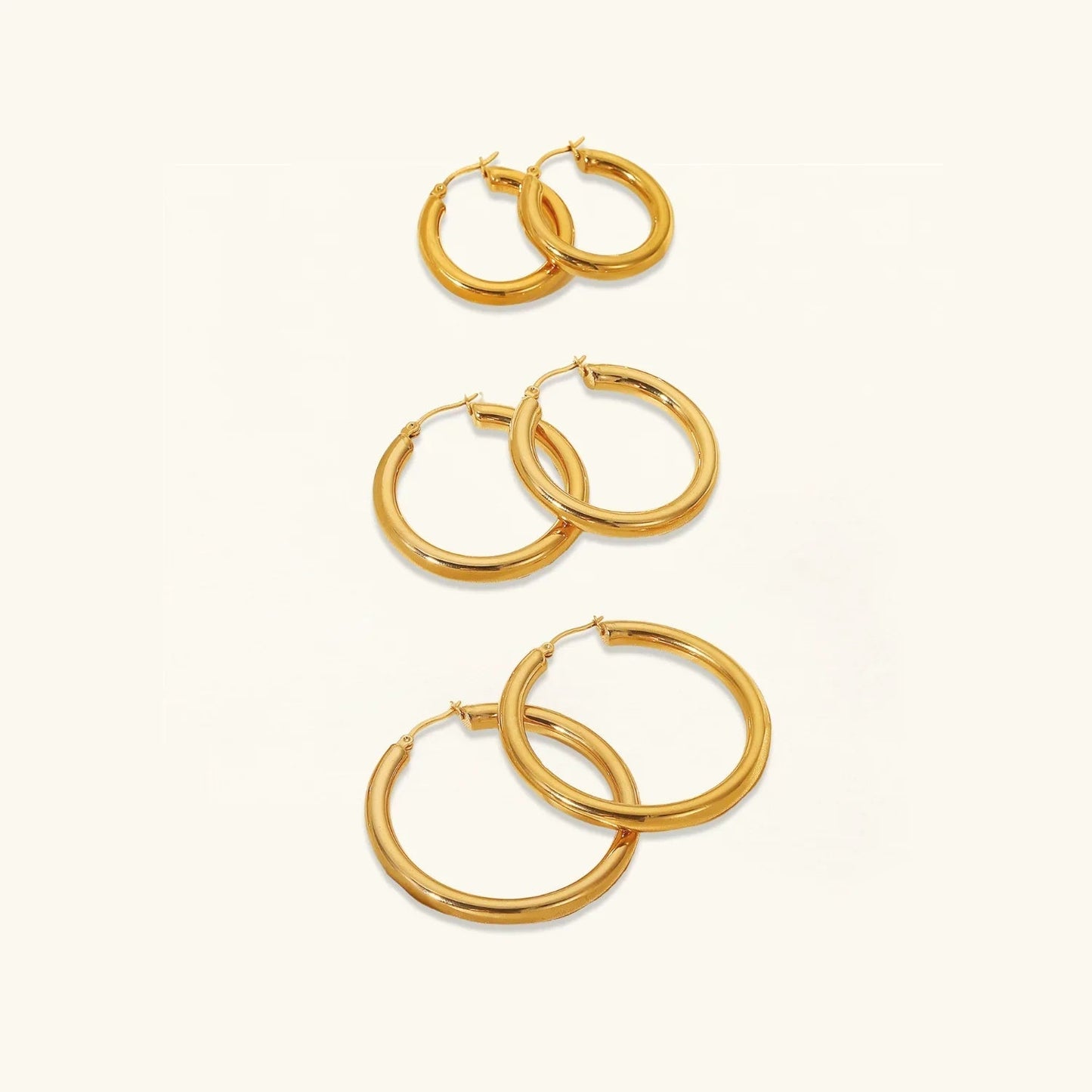 [ElanLuxe]Wide Hoop Earrings