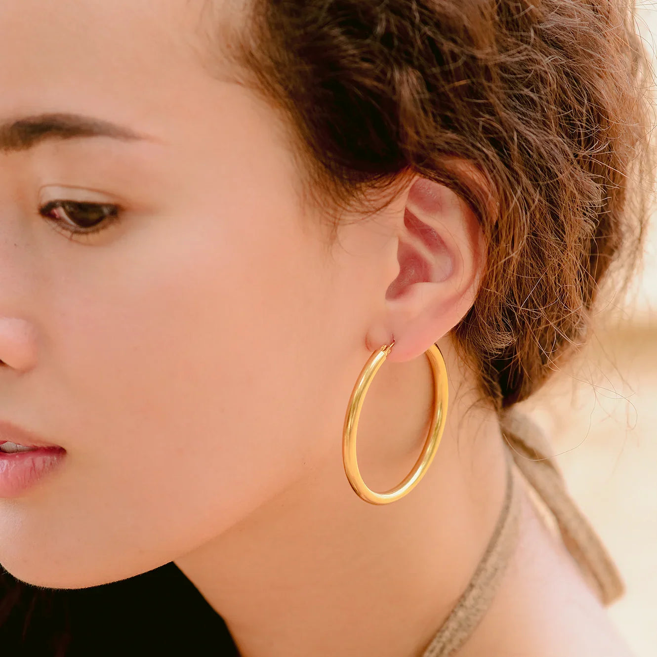 [ElanLuxe]Wide Hoop Earrings