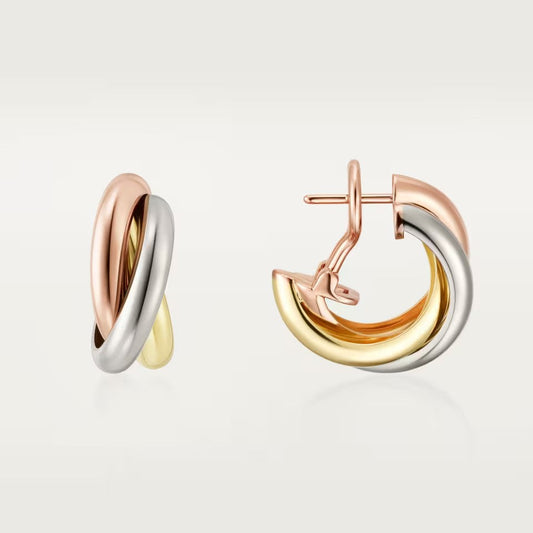[ElanLuxe Jewelry]TRINITY ON DIAMOND CLASSIC EARRINGS