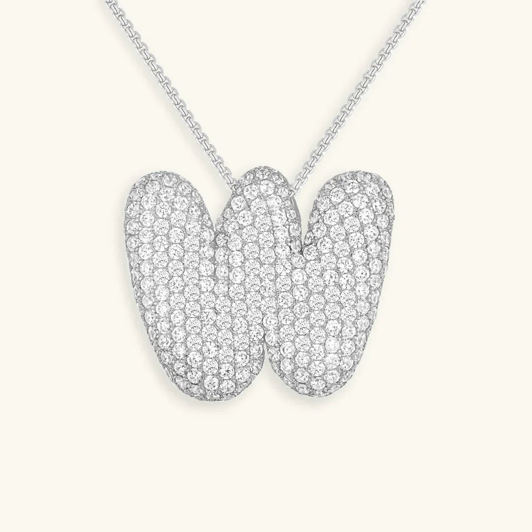 [ElanLuxe]Bubble Initial Diamond Necklace