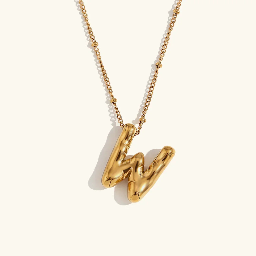 [ElanLuxe]Balloon Gold Initial Necklace