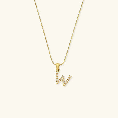 [ElanLuxe]Augustine Initial Letter Pearl Necklace