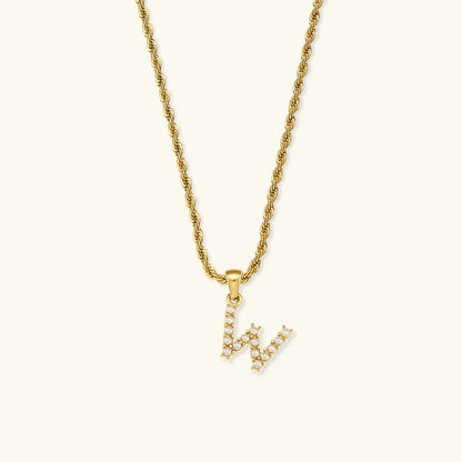 [ElanLuxe]Elodie Initial Letter Pearl Necklace