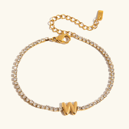 [ElanLuxe]Avaria Bubble Letter Tennis Bracelet