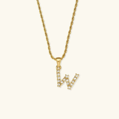 [ElanLuxe]Maeve Letter Initial Diamond Necklace