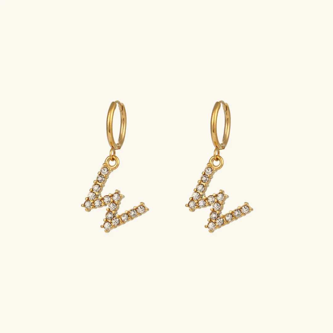 [ElanLuxe]Wilhemina Initial Letter Earrings