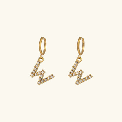 [ElanLuxe]Wilhemina Initial Letter Earrings