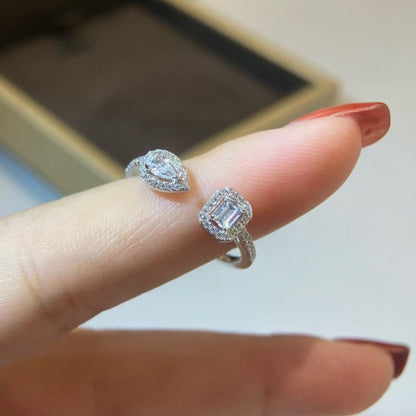 [ElanLuxe Jewelry]MY TWIN TOI & MOI SILVER DIAMOND RING