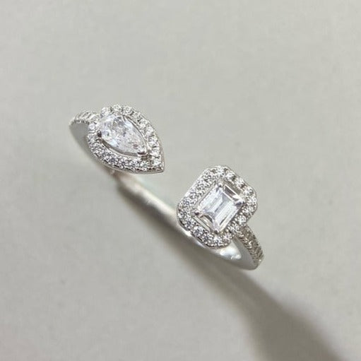 [ElanLuxe Jewelry]MY TWIN TOI & MOI SILVER DIAMOND RING