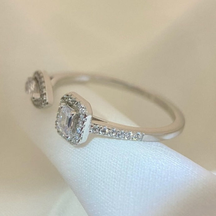 [ElanLuxe Jewelry]MY TWIN TOI & MOI SILVER DIAMOND RING