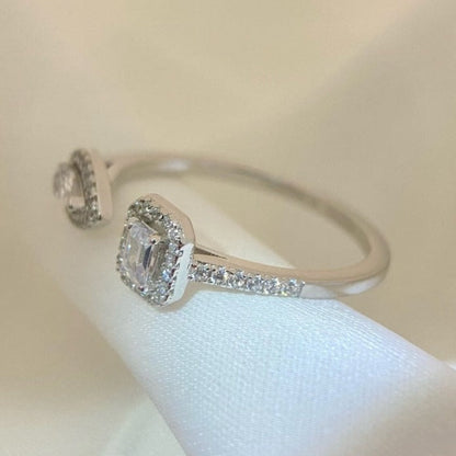 [ElanLuxe Jewelry]MY TWIN TOI & MOI SILVER DIAMOND RING