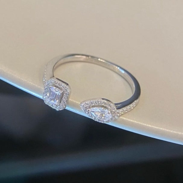 [ElanLuxe Jewelry]MY TWIN TOI & MOI SILVER DIAMOND RING