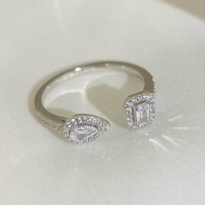 [ElanLuxe Jewelry]MY TWIN TOI & MOI SILVER DIAMOND RING