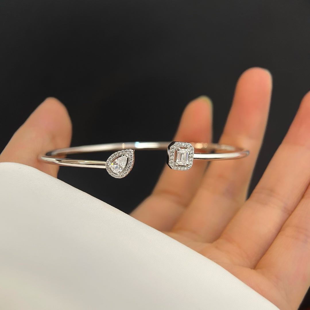 [ElanLuxe Jewelry]JONC FLEX MY TWIN TOI & MOI SILVER DIAMOND BRACELET