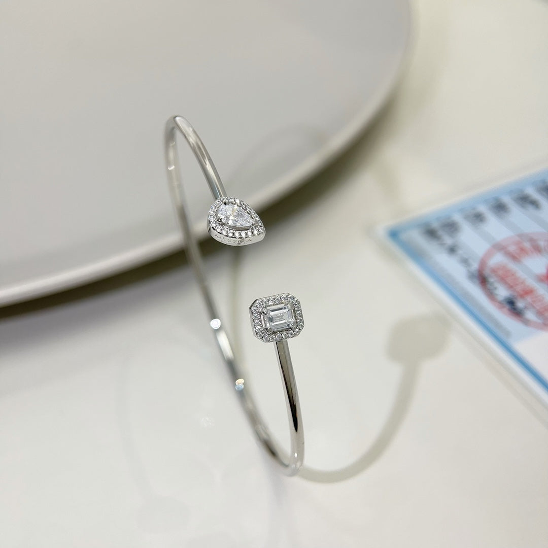 [ElanLuxe Jewelry]JONC FLEX MY TWIN TOI & MOI SILVER DIAMOND BRACELET
