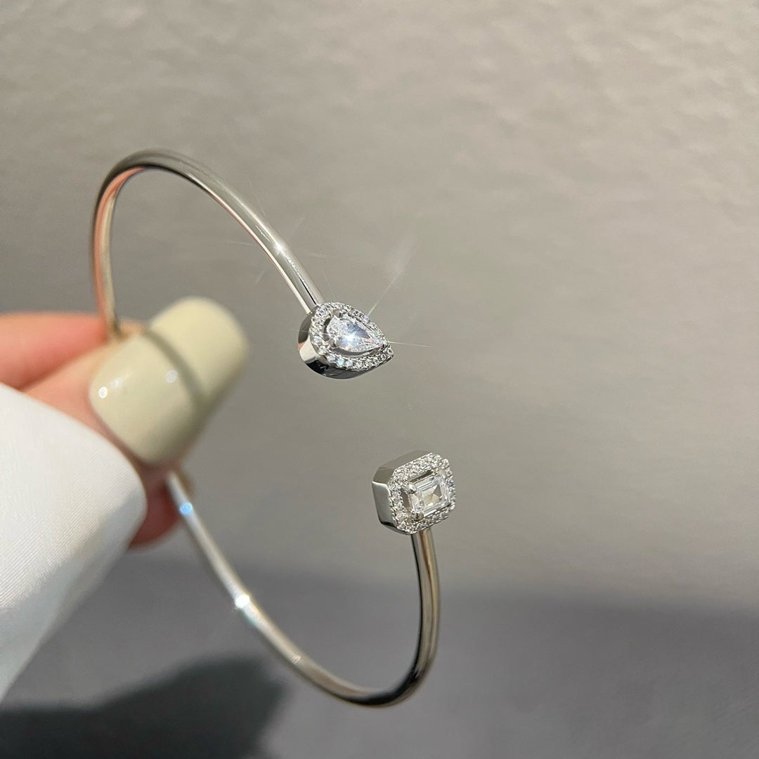 [ElanLuxe Jewelry]JONC FLEX MY TWIN TOI & MOI SILVER DIAMOND BRACELET