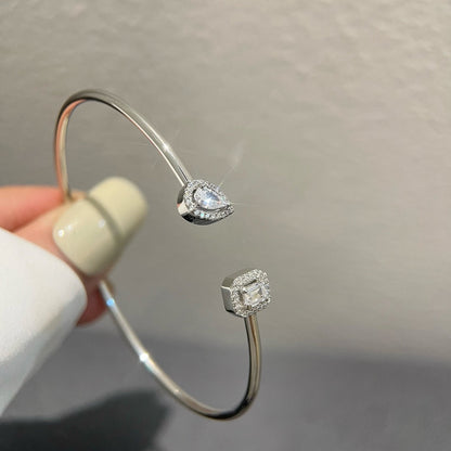 [ElanLuxe Jewelry]JONC FLEX MY TWIN TOI & MOI SILVER DIAMOND BRACELET