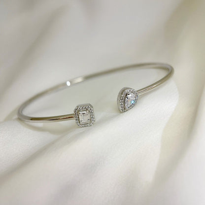 [ElanLuxe Jewelry]JONC FLEX MY TWIN TOI & MOI SILVER DIAMOND BRACELET