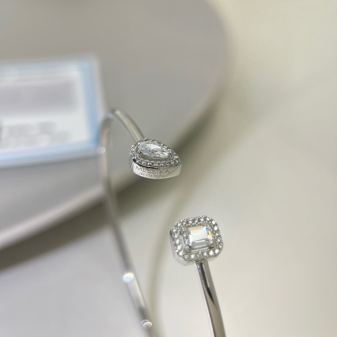 [ElanLuxe Jewelry]JONC FLEX MY TWIN TOI & MOI SILVER DIAMOND BRACELET