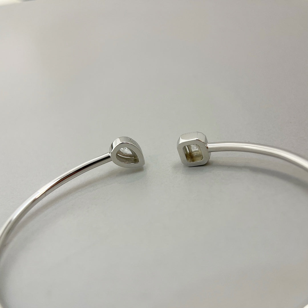 [ElanLuxe Jewelry]JONC FLEX MY TWIN TOI & MOI SILVER DIAMOND BRACELET