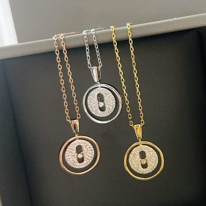[ElanLuxe Jewelry]LUCKY MOVER PM PAVED NECKLACE