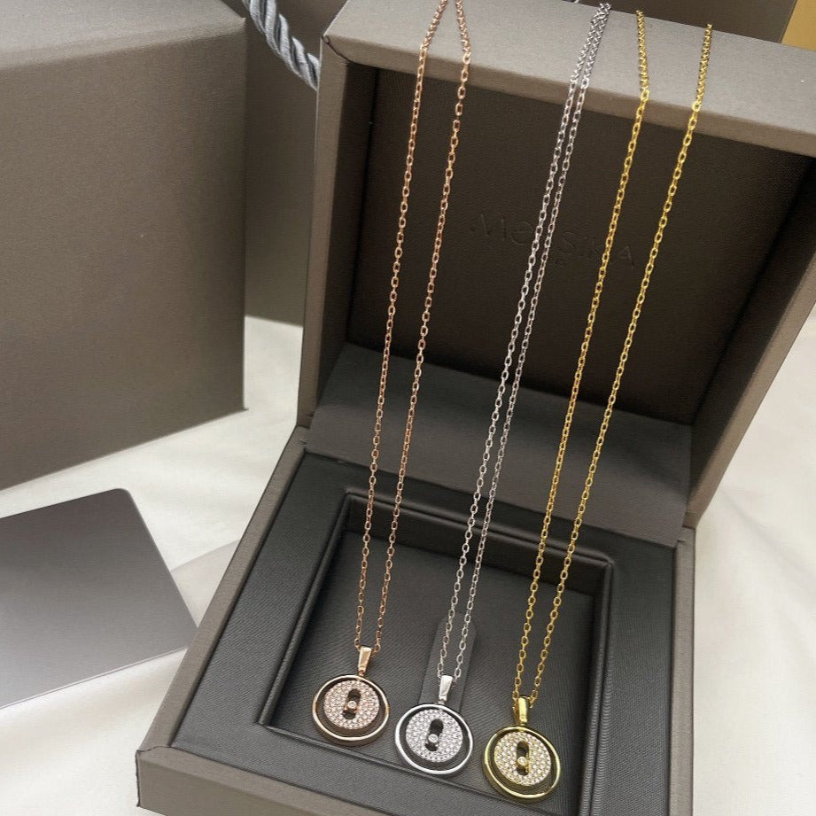 [ElanLuxe Jewelry]LUCKY MOVER PM PAVED NECKLACE