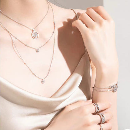[ElanLuxe Jewelry]LUCKY MOVER PM PAVED NECKLACE