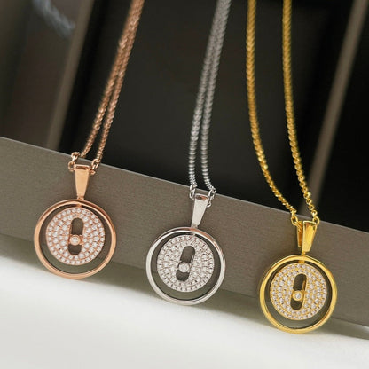 [ElanLuxe Jewelry]LUCKY MOVER PM PAVED NECKLACE