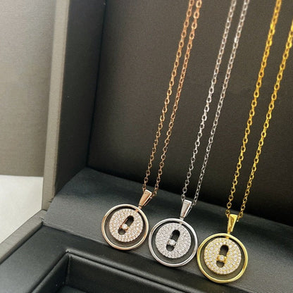[ElanLuxe Jewelry]LUCKY MOVER PM PAVED NECKLACE