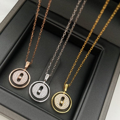 [ElanLuxe Jewelry]LUCKY MOVER PM PAVED NECKLACE
