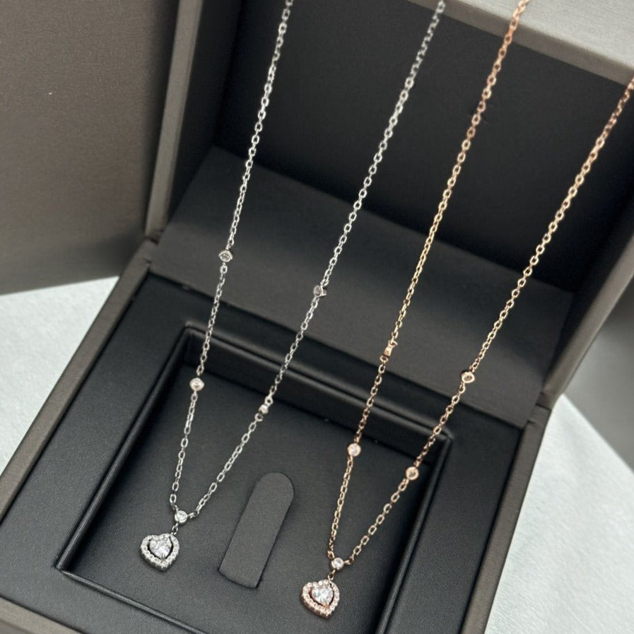 [ElanLuxe Jewelry]JOY HEART DIAMOND NECKLACE