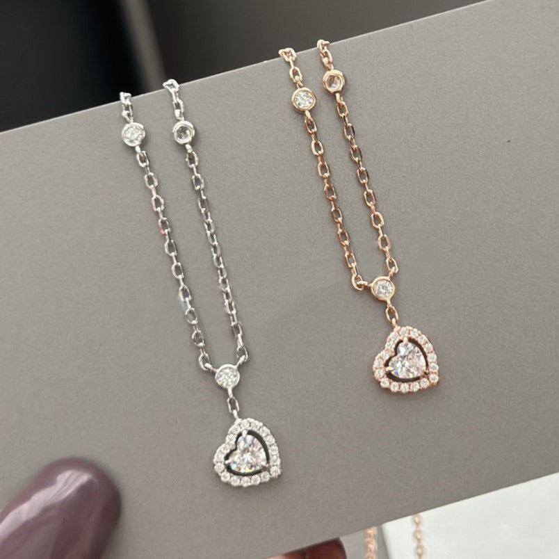 [ElanLuxe Jewelry]JOY HEART DIAMOND NECKLACE