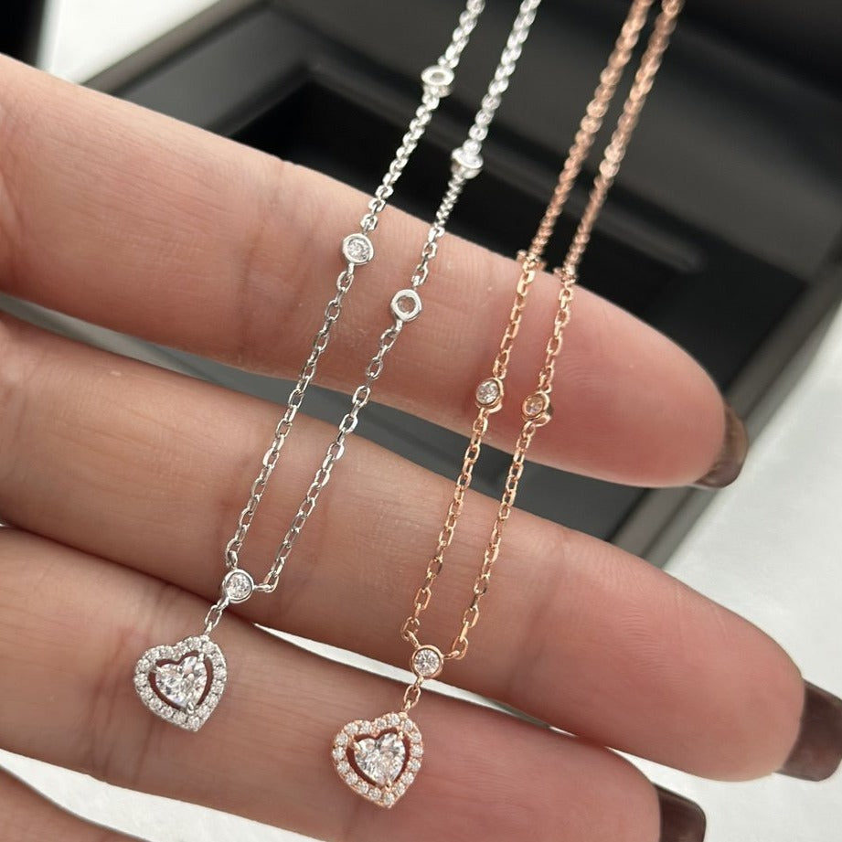 [ElanLuxe Jewelry]JOY HEART DIAMOND NECKLACE