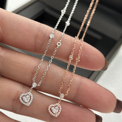 [ElanLuxe Jewelry]JOY HEART DIAMOND NECKLACE