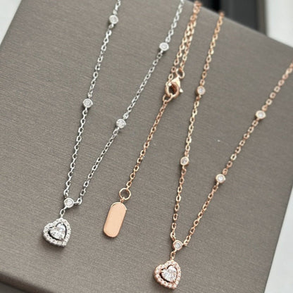 [ElanLuxe Jewelry]JOY HEART DIAMOND NECKLACE
