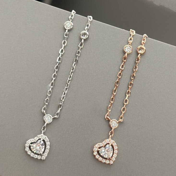 [ElanLuxe Jewelry]JOY HEART DIAMOND NECKLACE