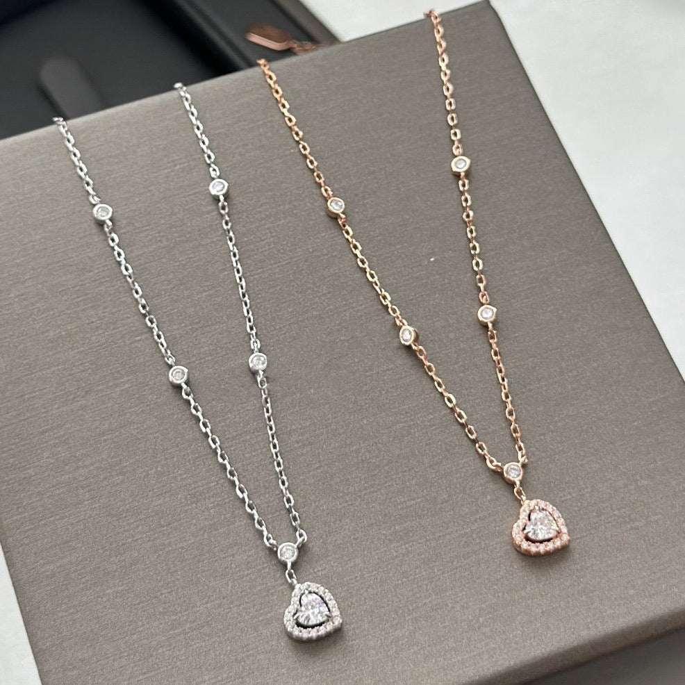 [ElanLuxe Jewelry]JOY HEART DIAMOND NECKLACE