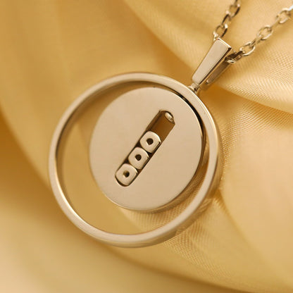 [ElanLuxe Jewelry]LUCKY MOVE MM SILVER DIAMOND NECKLACE