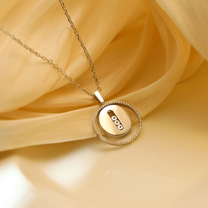 [ElanLuxe Jewelry]LUCKY MOVE MM SILVER DIAMOND NECKLACE